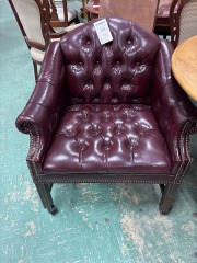 Chesterfield Style Burgundy Armchair