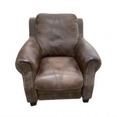Power Brown with Nailhead Recliner