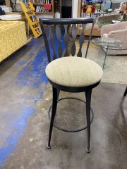 Wavy Modern Metal Swivel Barstool (Each)