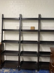 Espresso Leaning Ladder Display Shelf (Each)