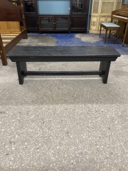 Rustic Black Farmhouse Bench