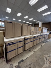 Coastal Beachwood Finish Kitchen Cabinet Set