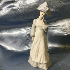 Vintage white porcelain  Victorian lady