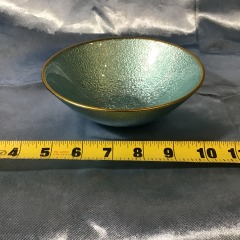 MCM Enamel Bowl with Crackle Glaze Detail