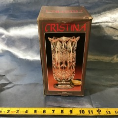 Cristina brand vase made from 24% lead crystal.