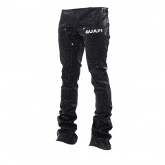 3694 P8 | GUAPI Obsidian Black Raindrop Leather Pants