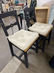 Black & Tan Modern Dining Chair w\/ Cushion (Each)