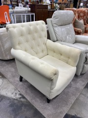Cream Tufted Armchair