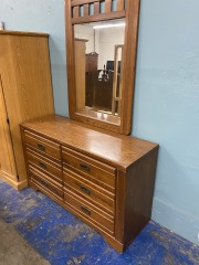 Cottage Cowboy Six Drawer Dresser with Mirror