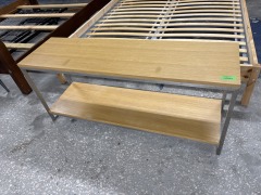 Entryway Table Light Wood Metal Frame