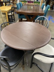 Classic Brown Wooden Round Table