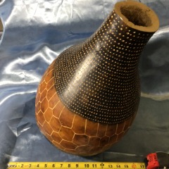 Large African Calabash Gourd Hand Carved