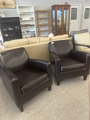 Chocolate Pleather Club Chair