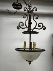 Floral Metallic and Oil Rubbed Bronze Chandelier