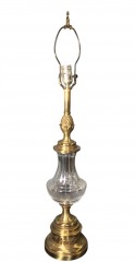 Stiffel Vintage Brass and Glass Table Lamp, approx. 36 1\/4\