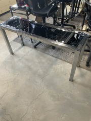 Smoked Mirror Top Console Table