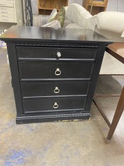 Black Three-Drawer Nightstand