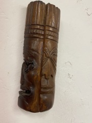 Two Faced Hand Carved Tiki