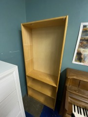 Light Wood Finish Tall Bookshelf (AS IS: Missing Shelves)