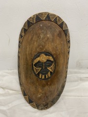 Vintage African Hand Carved Shield