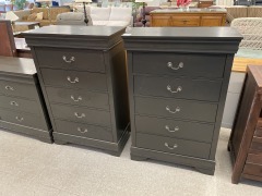 5 Drawer Tall Dark Dresser
