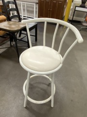 White Swivel Barstool