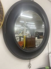 Modern Round Black Frame Mirror 32\