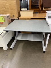 Adjustable Media Desk with Locking Storage