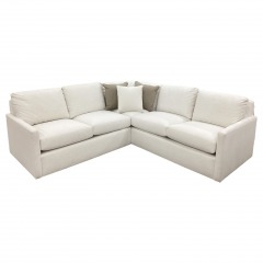 Stone & Leigh White 2pc Sectional  Sofa with 3 pillows