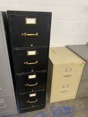 Black & Gold Four Drawer Filing Cabinet