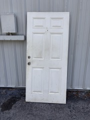 White 6 Panal Door With Peephole 35 3\/4\