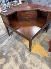 corner leather top accent table