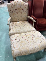 Louis IX Style Armchair w footstool