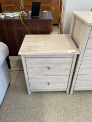 Off White 2 Drawer Nightstand