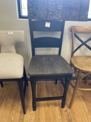 Black Wooden Barstool