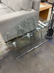 Modern Glass & Chrome Nesting Tables (Set of 3)