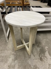 Distressed White Side Table