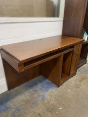 Dark Wood Floating Modern Desk