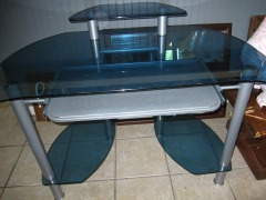 Computer Desk wTempered Glass