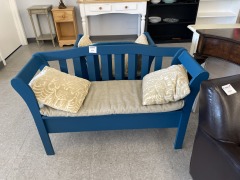 Blue Entry Bench w\/ Cushions