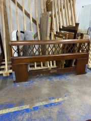 Intricate Wood Lattice King Headboard