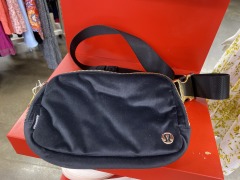 Lululemon Black Velure Gold Buckle Fanny Crossbody Bag
