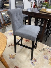 Grey Tuffted Bar Stool (Each)