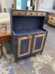 Vintage Navy Cowboy Kitchen Cabinet