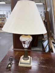 Antique Boston Sandwich Cranberry Milk Glass LampLamp