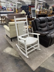 White Cracker Barrel Rocking Chair
