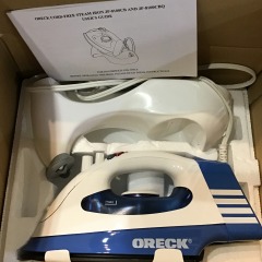 Oreck JP8100CB White\/Blue Corded\/Cordless Water Capacity Steam Iron W\/Base Stand