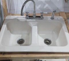 Double Kitchen sink w\/faucet 3354