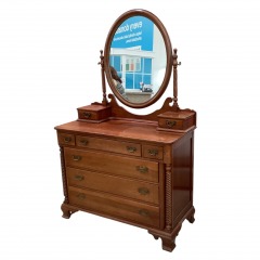 Willet Wildwood Cherry Dresser w\/Tilt Mirror& Twist Columns