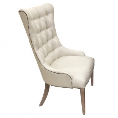 Wealthhome Cream Farmhouse Tufted, Nail Trim Accent Chair
